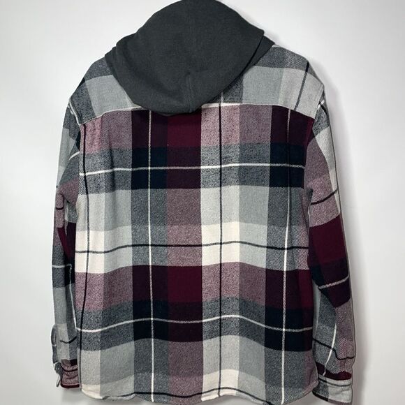 American Eagle thick flannel with hoodie - Picture 5 of 7